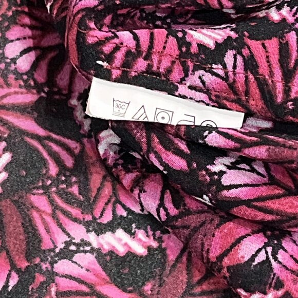 Michael Kors Top Women 1X Dark Purple Floral Chiffon Pleated Semi Sheer Blouse - Picture 8 of 8